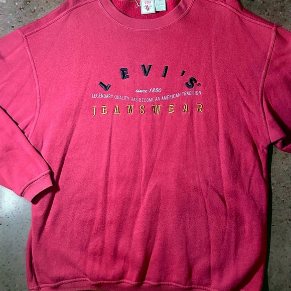 Vintage 90’s Levi’s red pullover sweater Unisex Sz L - Picture 2 of 5